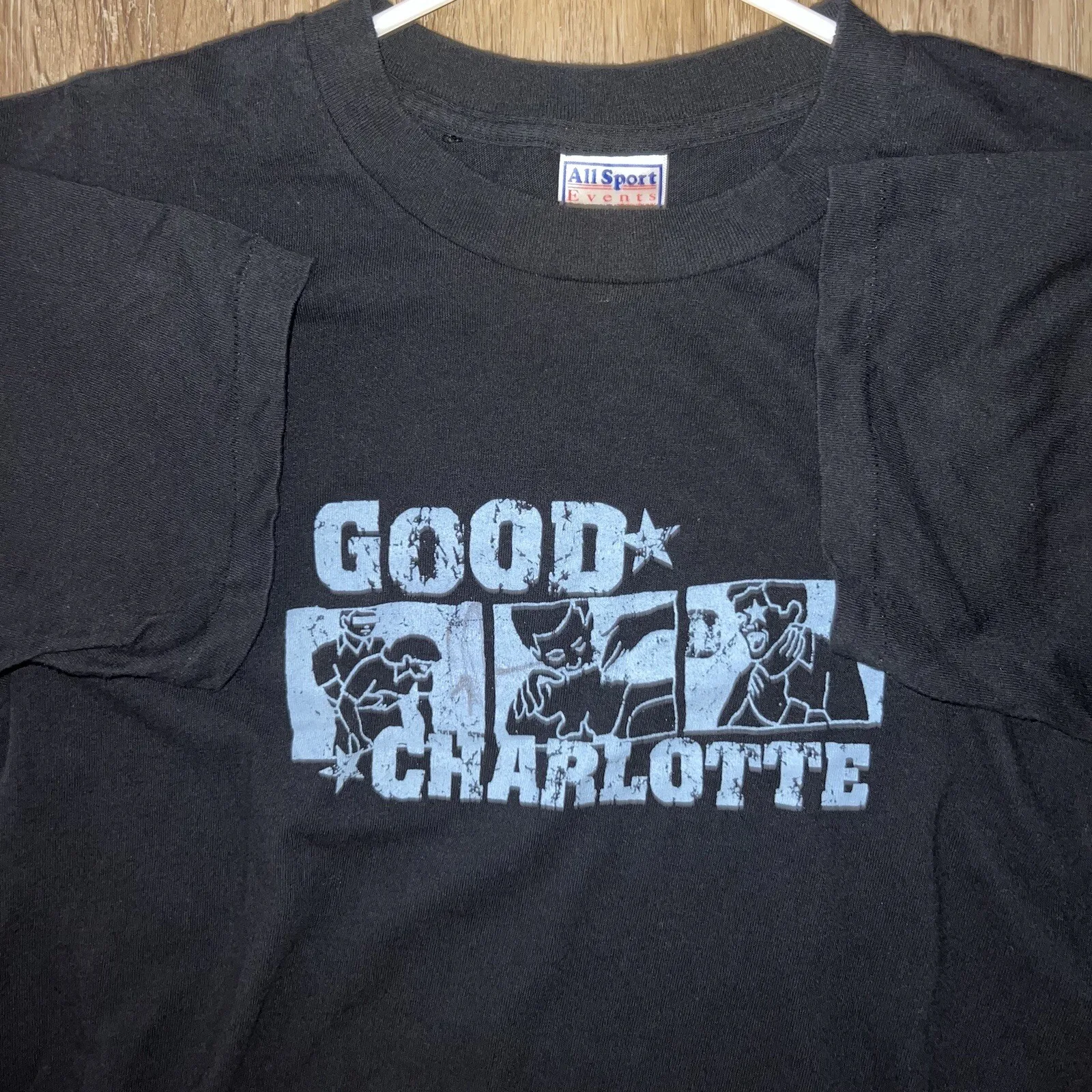 RARE VTG Good Charlotte Shirt Pop Punk Band Tour 90s Y2K Sz M Skater Goth Grunge