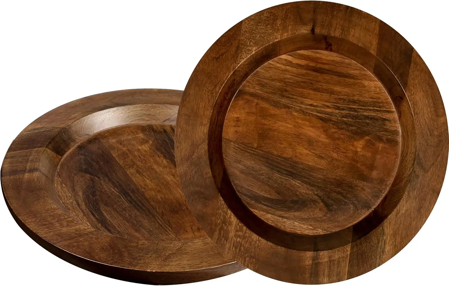 

Набор из 2-х тарелок-подставок из мангового дерева, 13 дюймов, круглые, в деревенском стиле, для сервировки стола и в качестве подарка