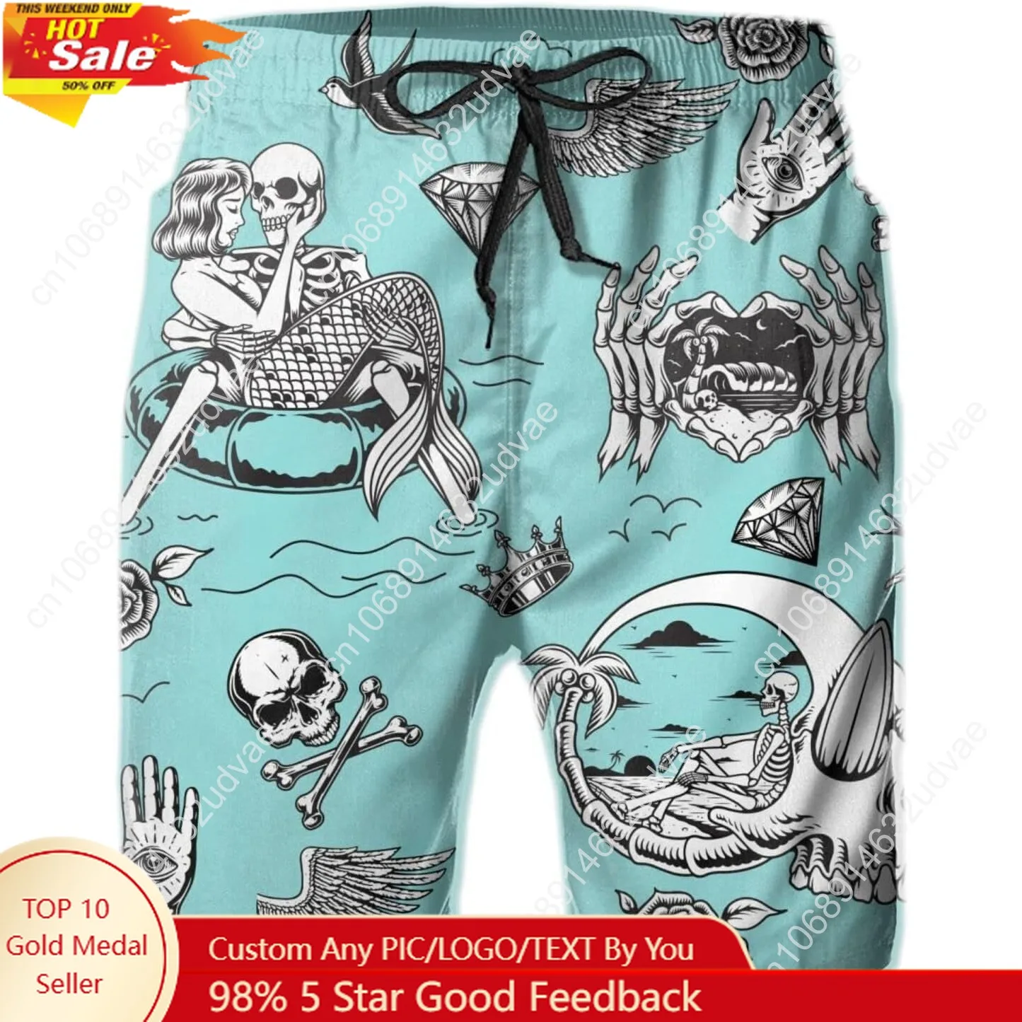 

Men's Swim Trunks Beach Board Shorts Quick Dry Swimwear Sports with Pockets