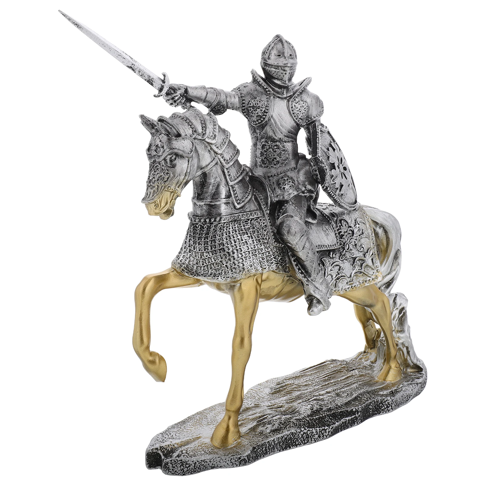 

Retro Guard Figurine Resin Knight Statue Home Office Desk Medieval Decor Miniature Action Figures Table Ornament