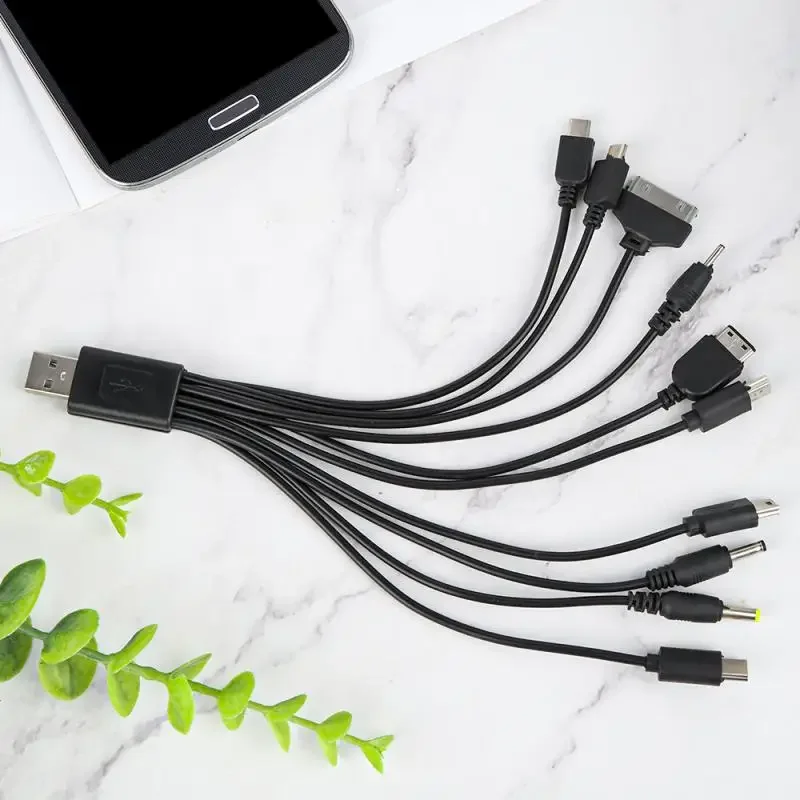 Universal Mobile Phone Charger Adapter Plug 10 In 1 Usb Data Cable Charging Cable Suitable For Nokia Motorola Samsung