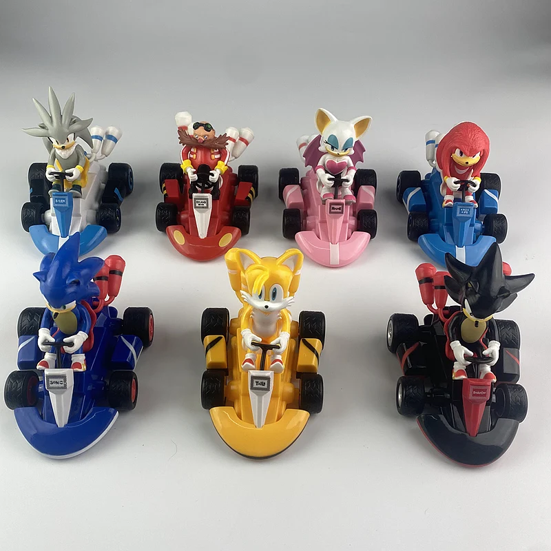 Sonic the Hedgehogs Pull Back Car Hedgehogs Shadow Tails Rouge the Bat Anime Action Figure Toys Anime Game Doll Kid Gifts