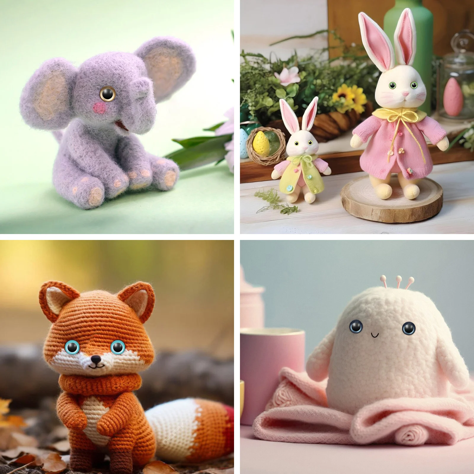 

40Pcs Easy to Apply Craft Eyes for Crochet Animals and DIY Projects with Sturdy ABS Materials Eyes for DIY