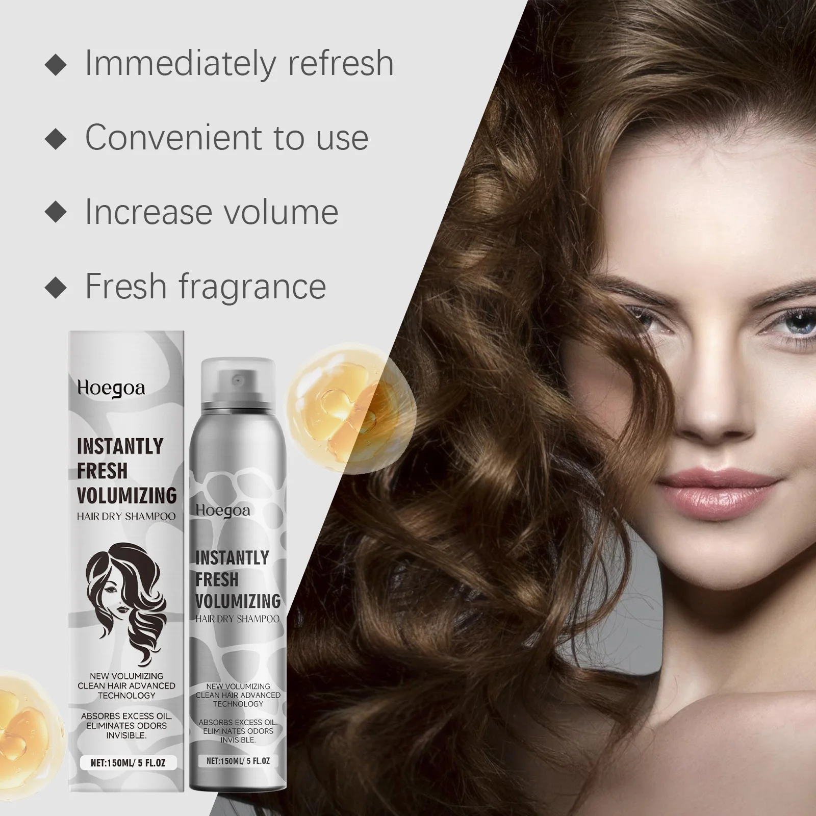 شامبو للشعر الجاف، مكثف، منعش للتحكم في الزيوت، غير مهيج، تنعيم فروة الرأس، عطر طازج، رذاذ للعناية اللامعة يدوم طويلاً #6