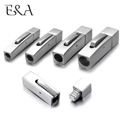 Stainless Steel Bayonet Clasp 3mm 4mm 5mm 6mm Hole Push Lock DIY Leather Bracelet Snap Clasps Jewelry Making Supplies