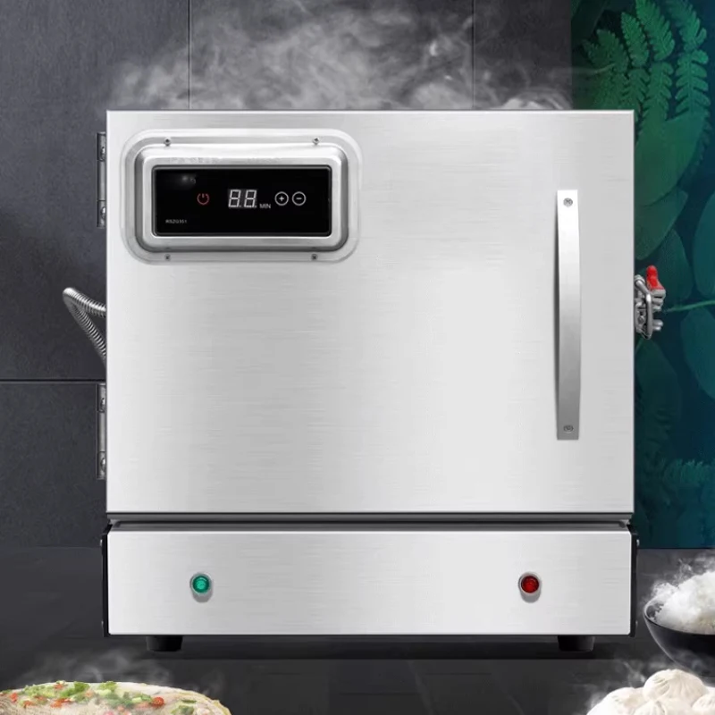 Panela a vapor elétrica de aço inoxidável, comercial, com 2/3 camadas, com temporizador, para cozinha, para cozinhar carne a vapor.