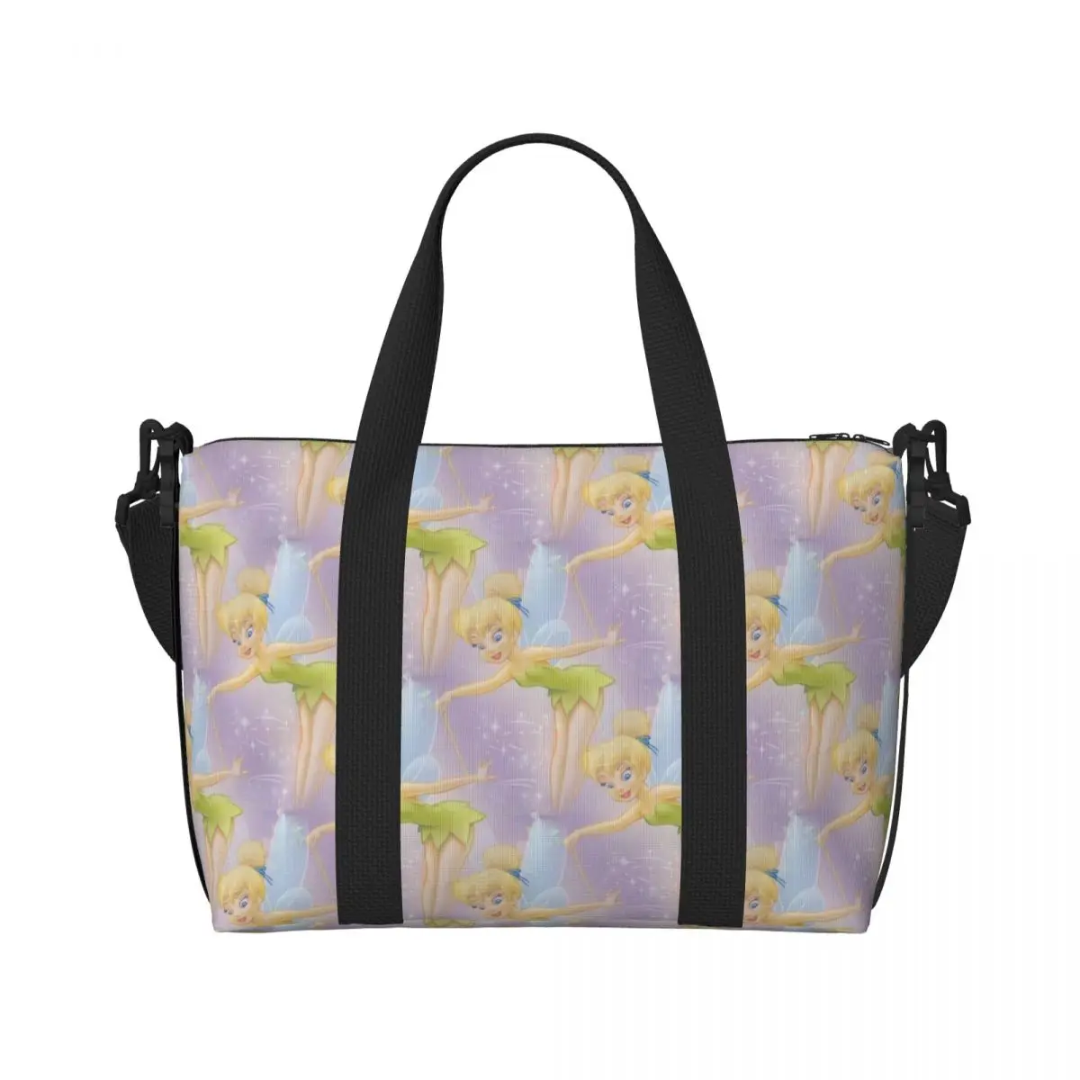 Custom Large Tinker Bell The Wings Tote Bag for Women Shopper Shoulder Gym Beach Travel Bag