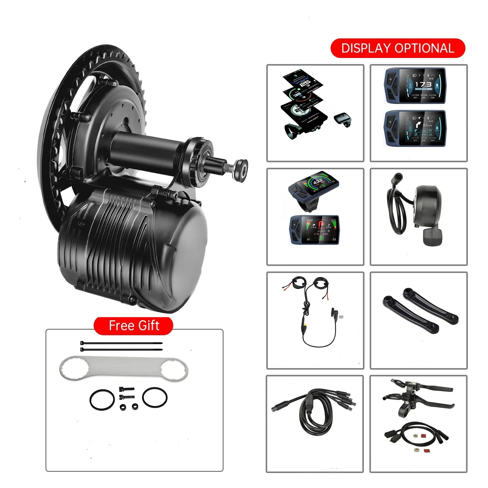 Zestaw silnika centralnego TSDZ8 Tongsheng 48V 750W do konwersji roweru elektrycznego z czujnikiem momentu obrotowego do e-bike'a