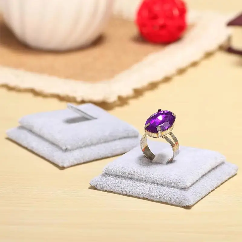 Samt-Ringständer zur Aufbewahrung, Schmuck-Präsentationsständer für Theken, Ringhalter, Einzelring-Schmuckständer – Detail 4