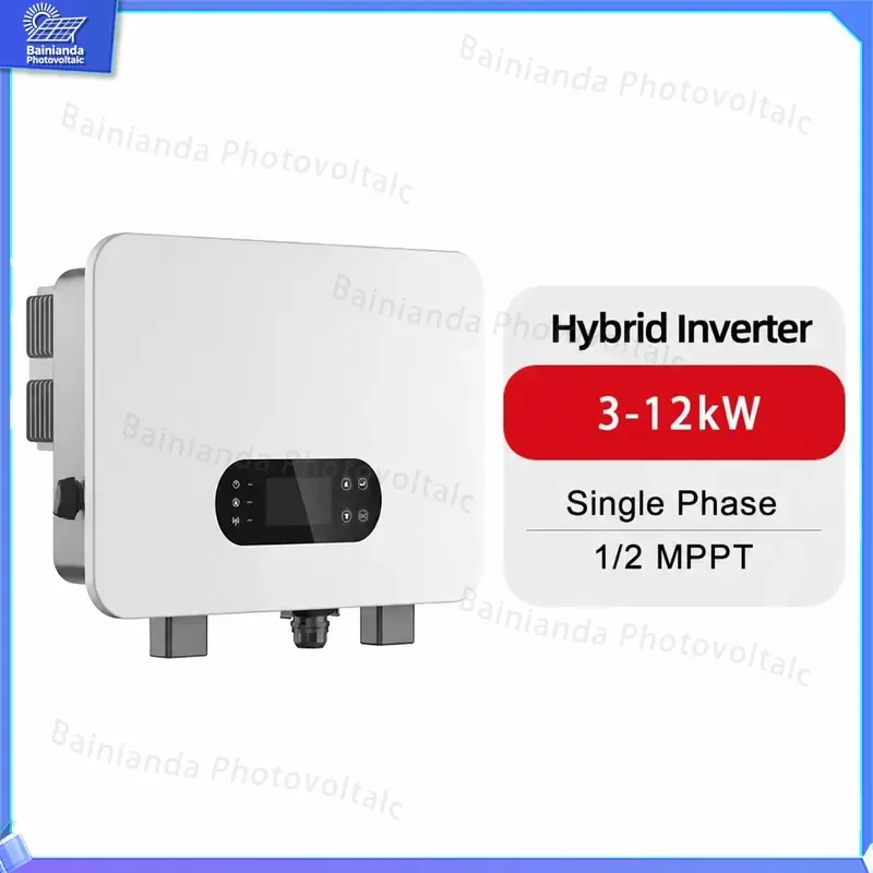 Hybrid Solar Inverter 3KW 5KW 6KW 8KW 10KW 12KW Single Phase PV Inverter 1 2 MPPT On Off Grid Battery Storage System Energy