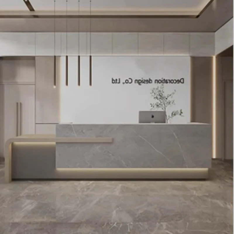 Checkout Front Desk Reception Counter Clinic Classic L Shaped Reception Desks Beauty Salon Mostrador Recepcion Office Furniture