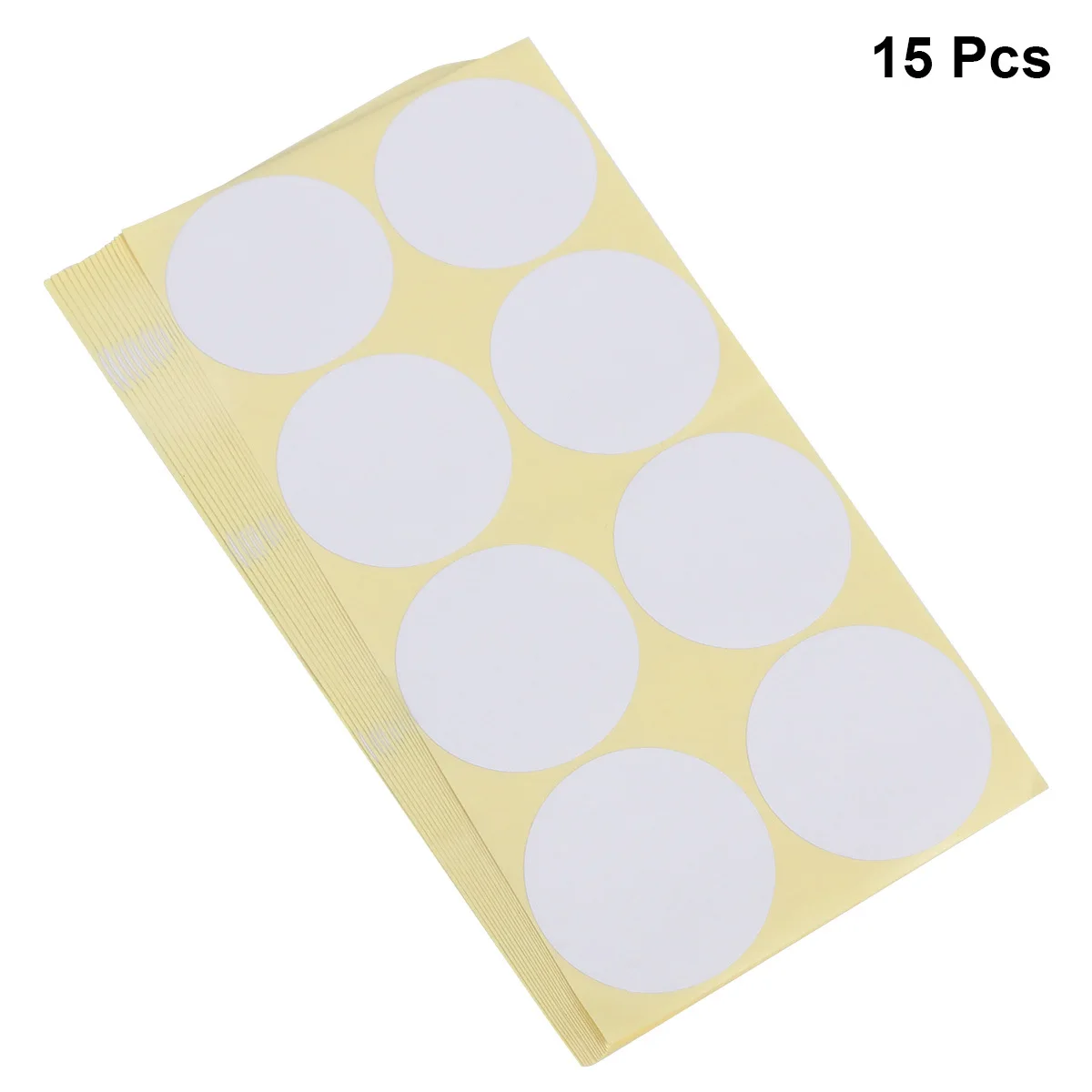 15 Sheets Round Self Adhesive Sticky Label Blank Paper Stickers for Office School Container Bottle Organization