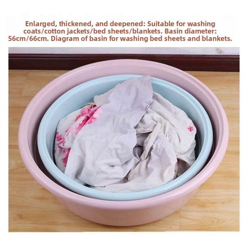 Thickened Plastic Laundry Basin round Shape Large Size Bath Tub for Home Use Children's Normal Basin Household Cleaning Tools