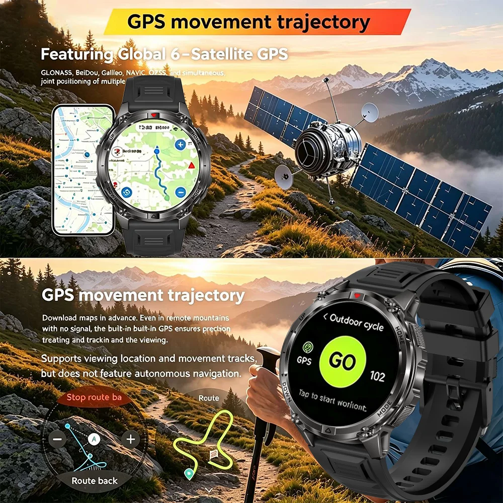 GPS Smart Watch with 3ATM Waterproof and Long Battery Life