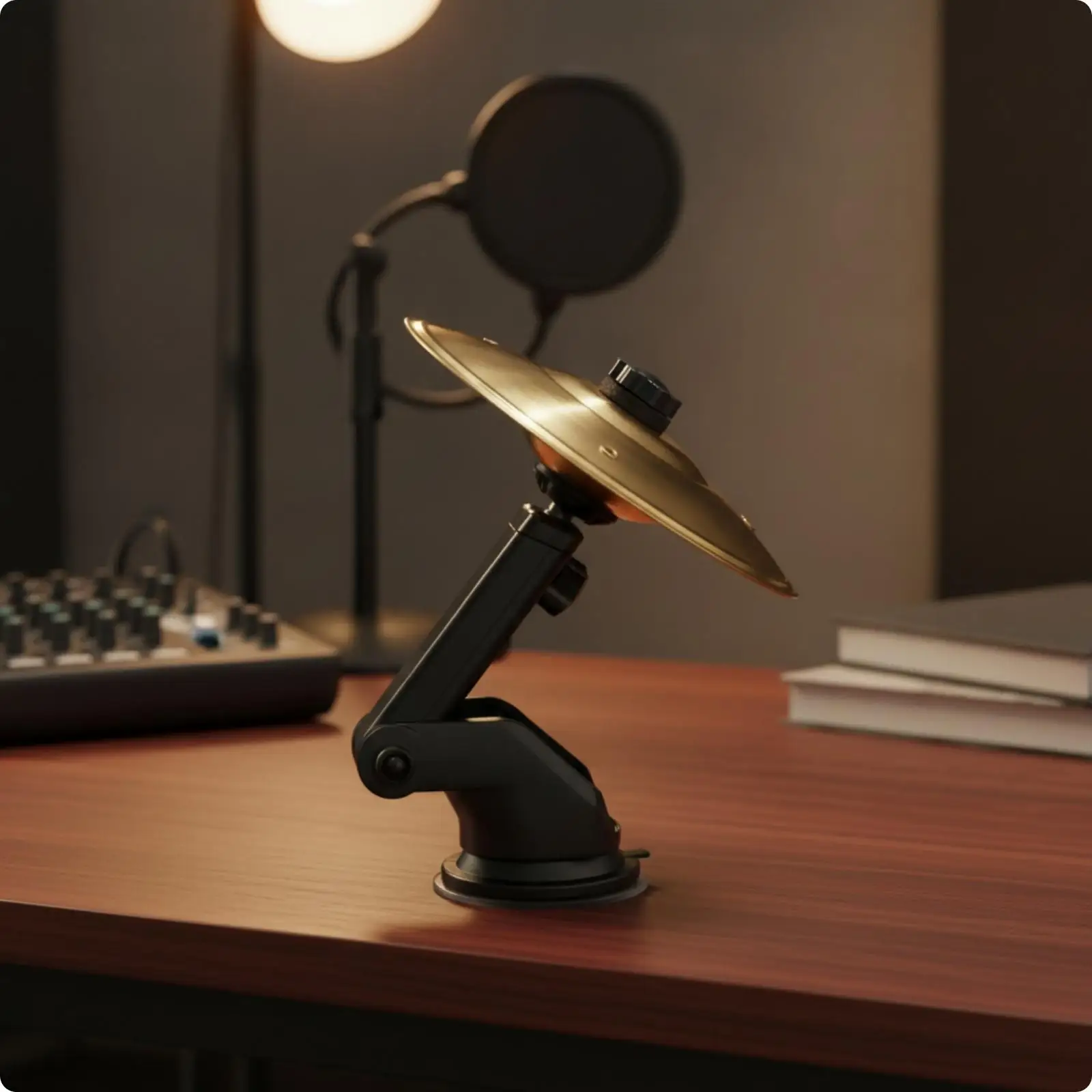 Silent Percussion Cymbal Stand Suction Base for Auto Glass Tabletop Portable Drum Practice Tool