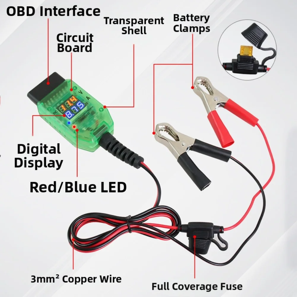 Leakage Detector OBD Backup Battery For Battery Replacement Latest Software Upgrade Diagnostic Tool Dual Digital Display