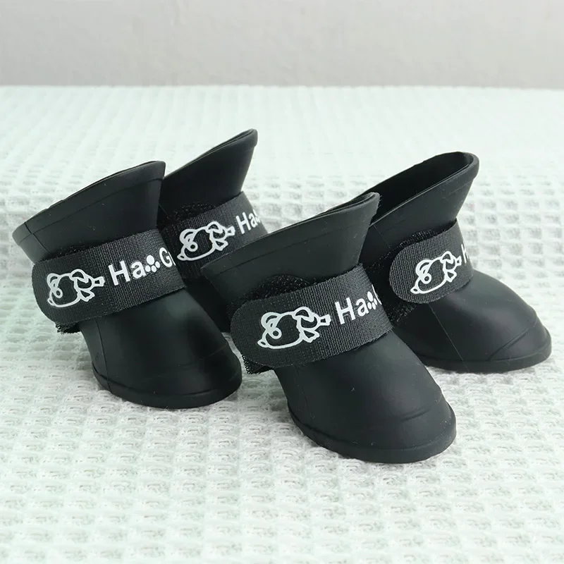 4Pcs Anti-slip Rain Shoes Dog Cat  Rubber Boot Dogs Cats Pet Foot Cover Puppy Waterproof Socks Small Medium Dogs Protect The Paw