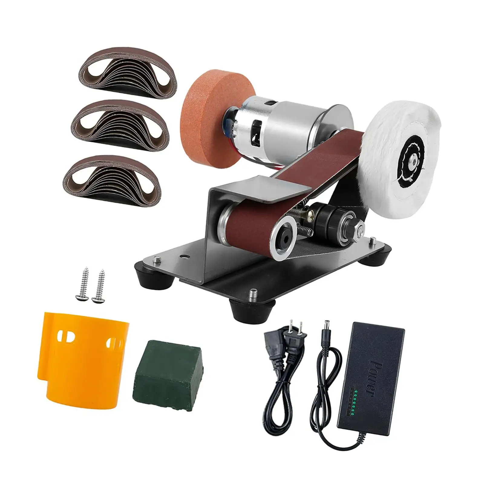 Mini Belt Sander Portable Multifunctional Mini Electric Sharpener Polishing Grinding Machine for Metal Working and Woodworking