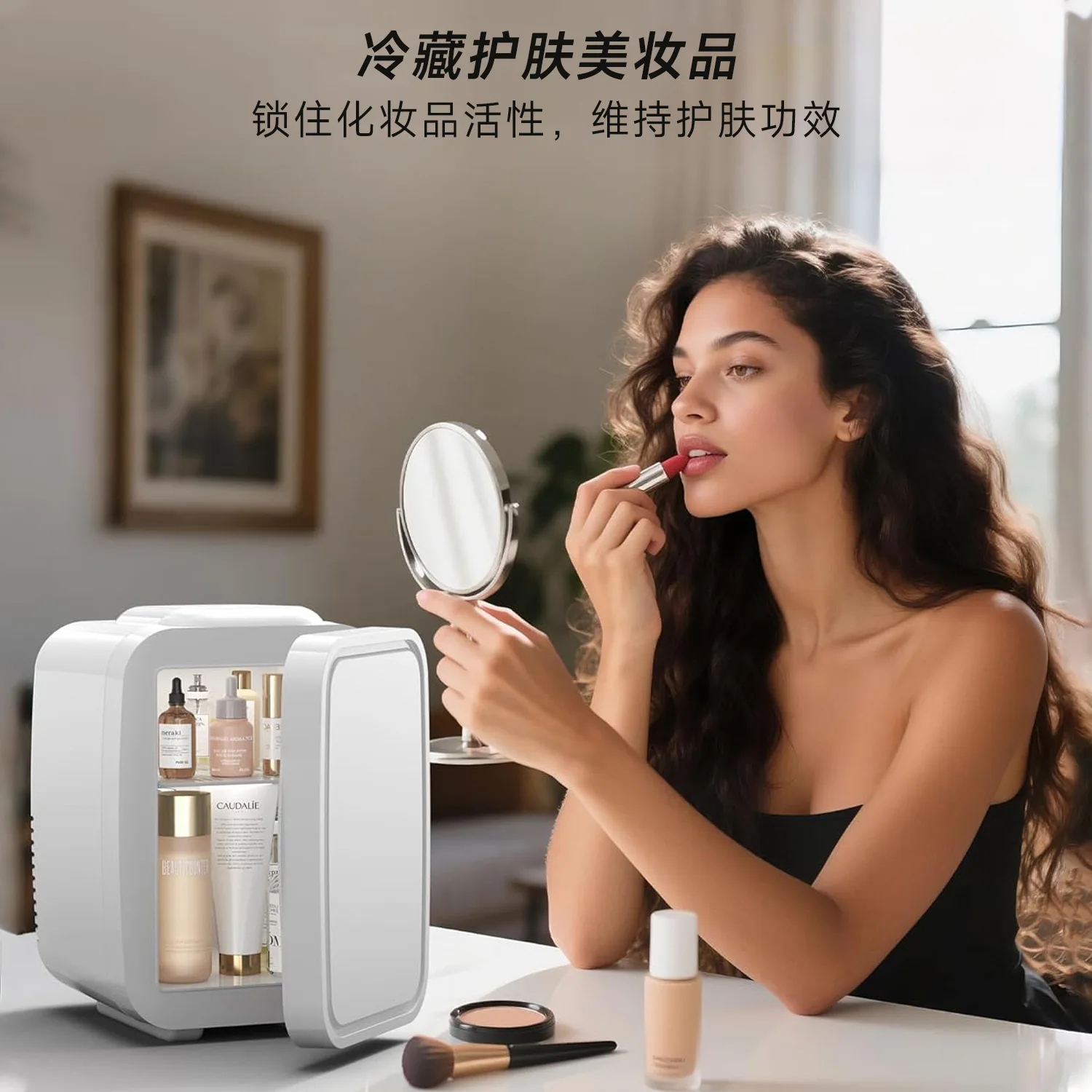 New 4L car home dual-purpose mini refrigerator dormitory office small refrigerator  silent portable electronic heating box