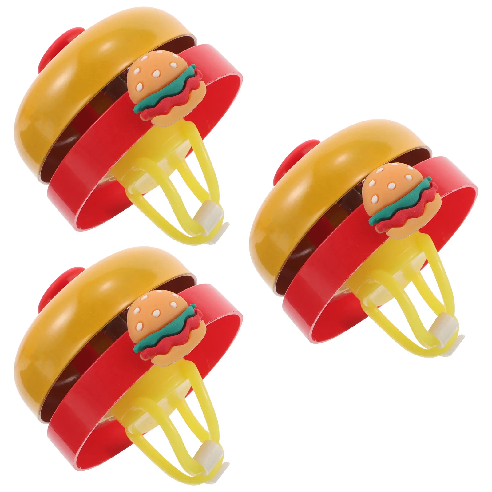 

3Pcs Cute Kids Bike Bell Cartoon Hamburger Loud Sound Universal Bicycle Bell for Scooters Balance Bikes Accessories