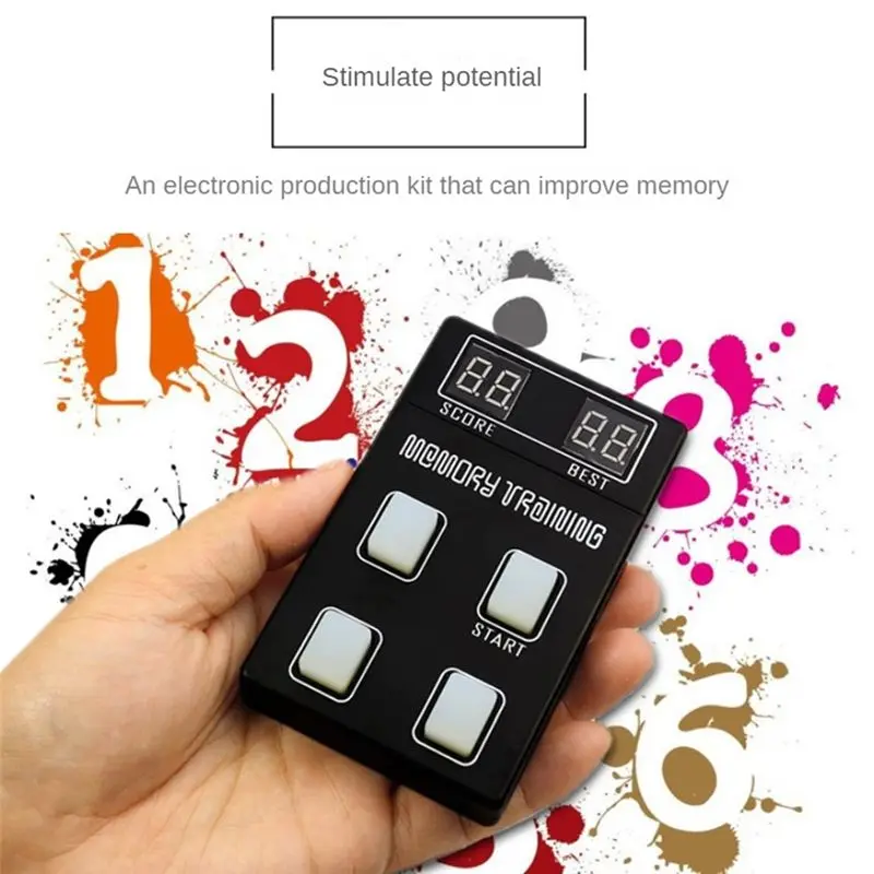Ingenious-DC 9V Memory Training Game Machine Making Kit Funny LED Electronic Kit Puzzle Game Kit Gift