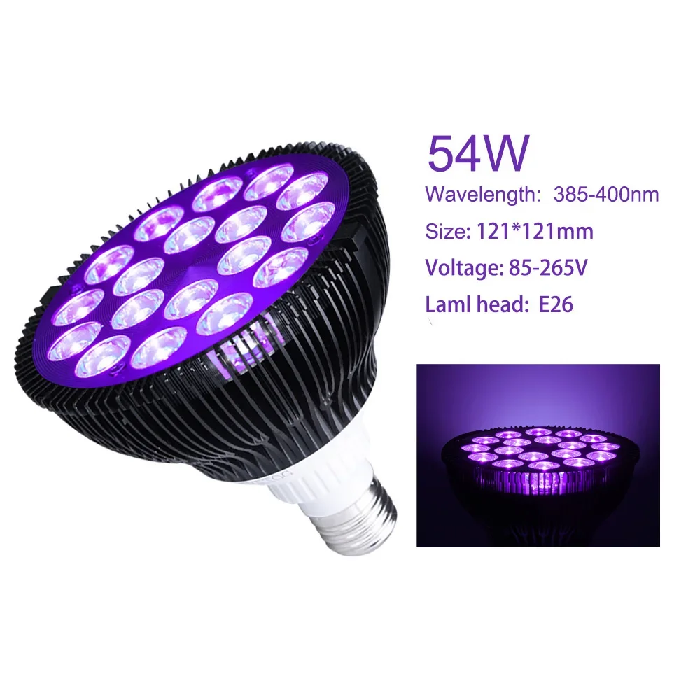 8W 9W 9.5W 15W 56W ultrafioletowa lampa UV żarówka czarna lampa fluorescencyjna E26 110V 220V dla dekoracje do domu na imprezę DJ