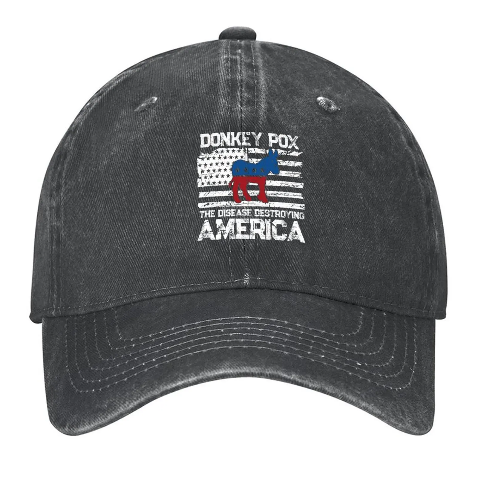

Donkey Pox The Disease Destroying America MonkeyPox USA Flag Baseball Cap sailor cap for men fishing hat Men Women's