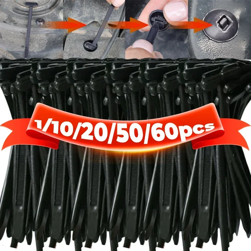 20-100PCS Durable Self-locking Zipper Nylon Cable Tie Buckle Buckle Strap Bracket Car Panel Clip Buckle Repair Accessories
