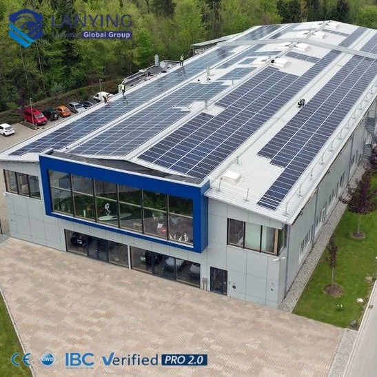 Energy-Saving BIPV Solar Integrated Steel Structure Building with Insulated Sandwich Panel for Factory