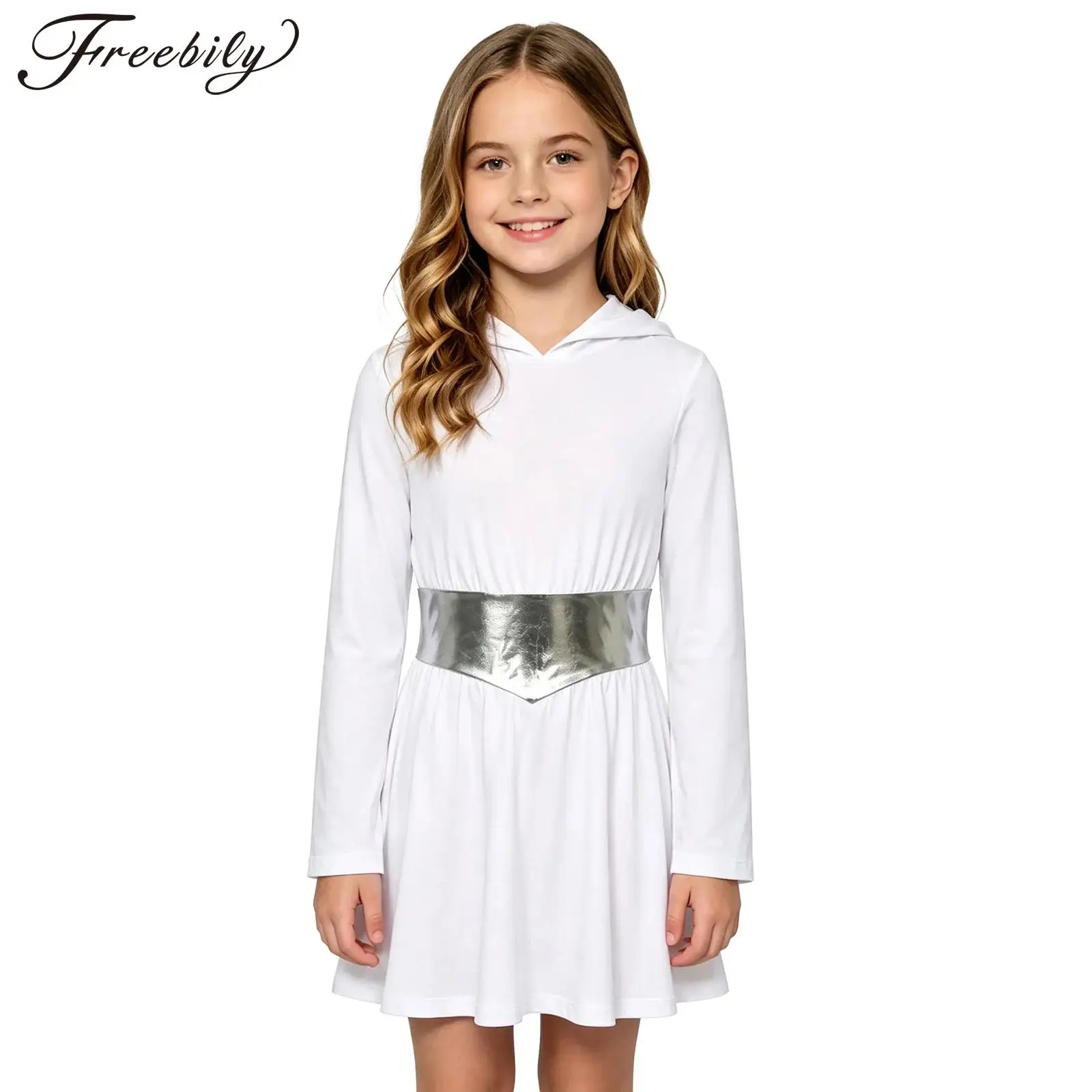 Vestidos de fiesta de Halloween para niñas, disfraz de guerrero alienígena con capucha, disfraz de temática espacial, disfraces de rol del espacio exterior para carnaval.