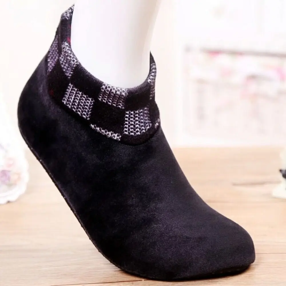 موضة شتاء دافئ المنزل السرير جورب القطبية الصوف داخلي عدم الانزلاق Sockings مرونة الحرارية رشاقته جوارب يمكن السير بها على الأرض للنساء رجل #3