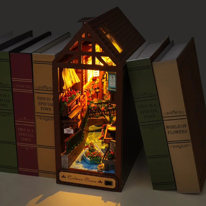 1pc,DIY Book Nook Kit,Assembly Model Kit,Bookshelf Decor,Home Decor Micro Model,The perfect gift for teenagers and adults