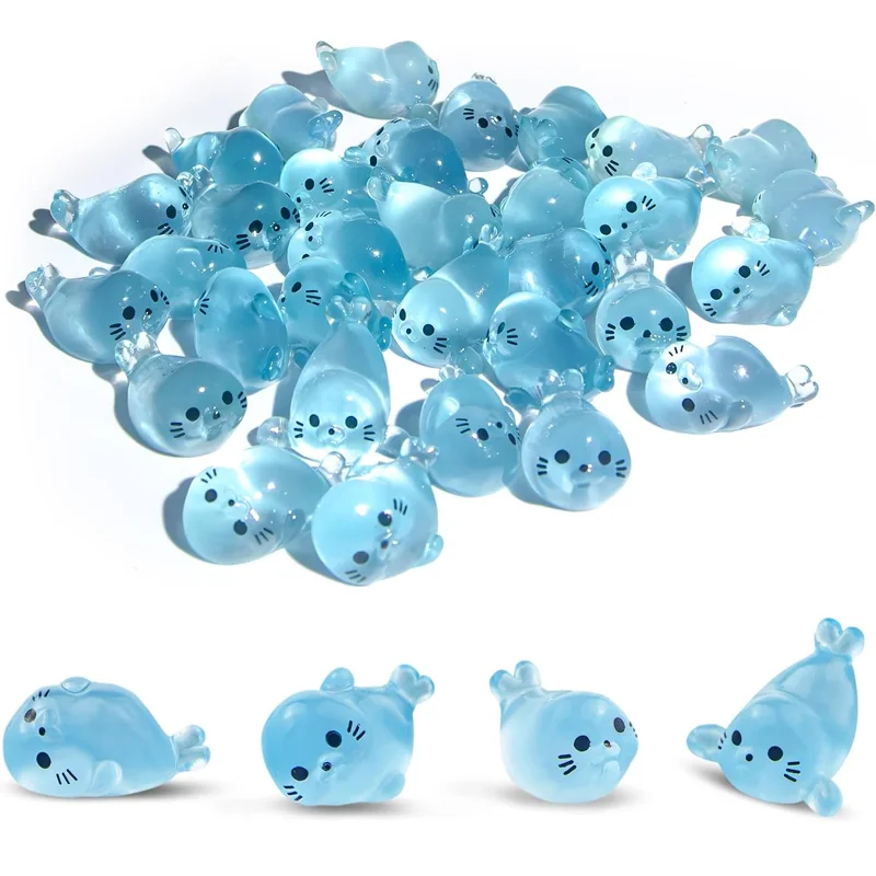 Mini résine scintillante dans le noir, 10 pièces, sceau miniature pour micro jardin féerique, paysage, décorations de bureau pour la maison (4 postes)