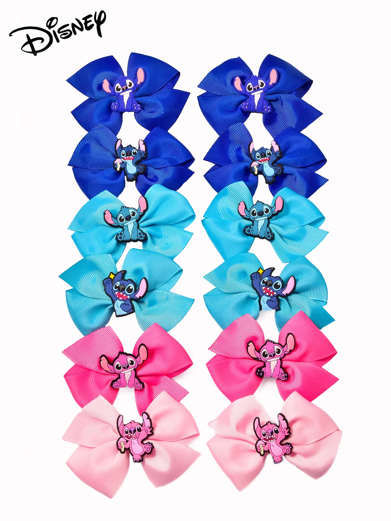 12 pieces / 2 pieces of Stickey solid-color bow hair clips, suitable for daily styling and as holiday gifts.