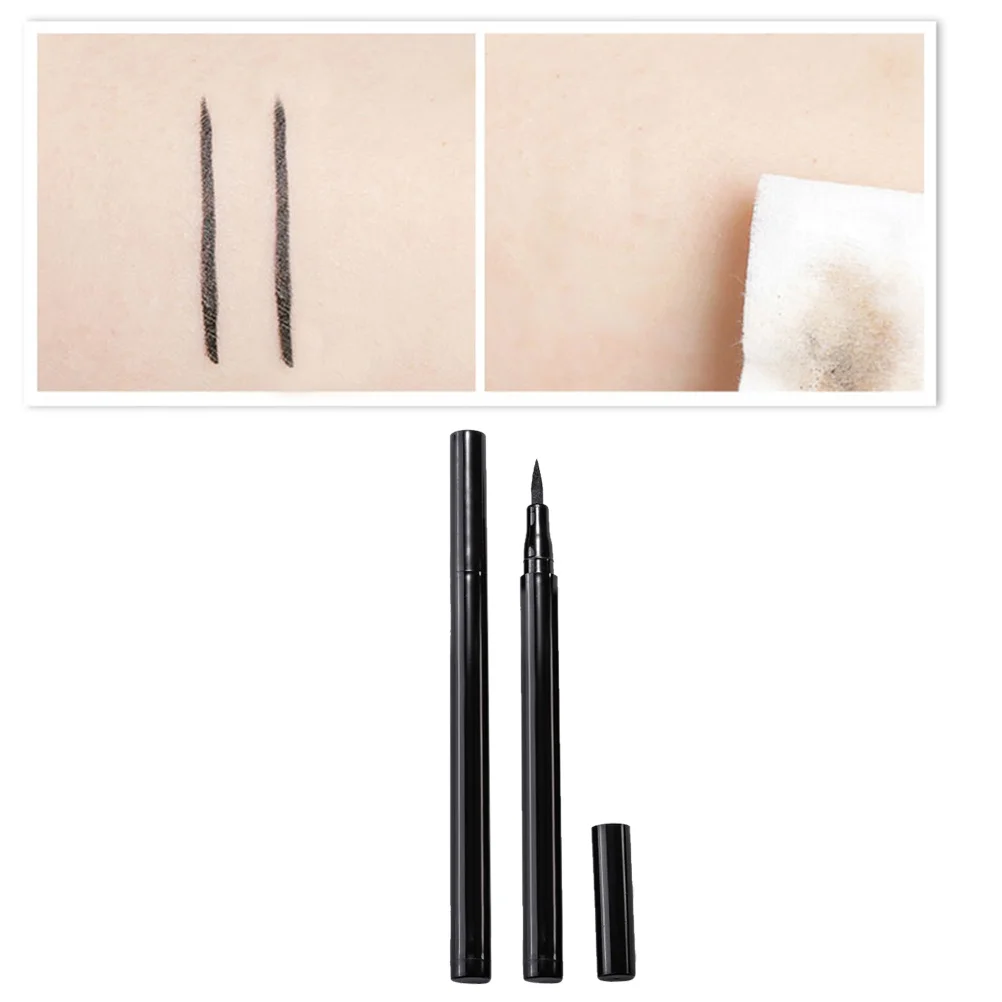 อายไลเนอร์แบบน้ำ 5 ชิ้น สีดำ กันน้ำ ไม่เลอะ แห้งเร็ว หัวแปรงละเอียด อุปกรณ์แต่งตาสำหรับผู้หญิง แฟชั่น ความงาม