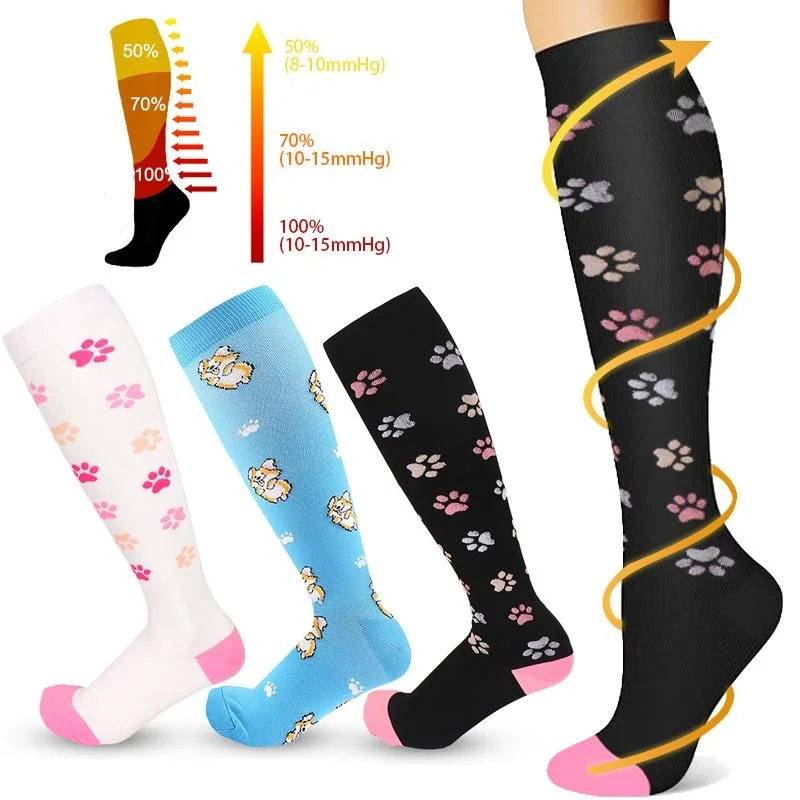 

1pair Compression Socks Women And Men, neutral 15-30mmHg Knee High Socks , Best For Nurses,Travel,sports soccer cycling sock