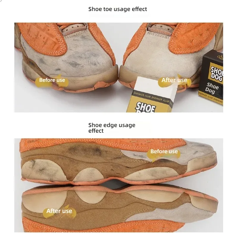 Premium Suede Eraser And Shoedog Shoe Brush Set for Sneakers And White Shoes Soft Material Damage-Free Portable Cleaning Tools