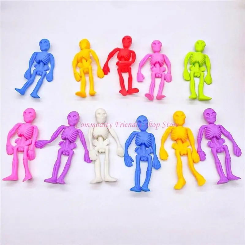 85AE Toy Zombie Anti-anxiety TPR Stretching Finger Toy Colorful Prank for Doll for Children Calm for Focus Nov