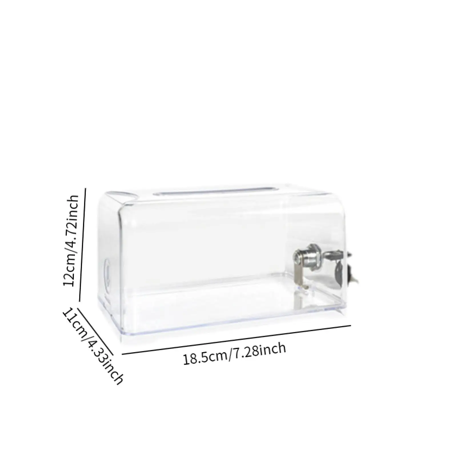 Acrylic Tip Jar Raffling Box Clear Money Box Storage Container for Fundraising Charity