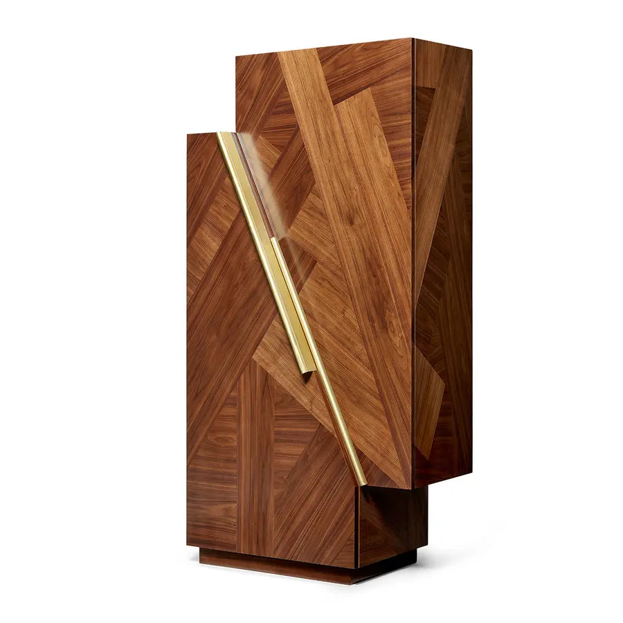 /e Modern Cabinets Mini Home Wall Corner Coffee Wooden Wine Bar Cabinet  with Glass Display Bar Luxury for Living Room