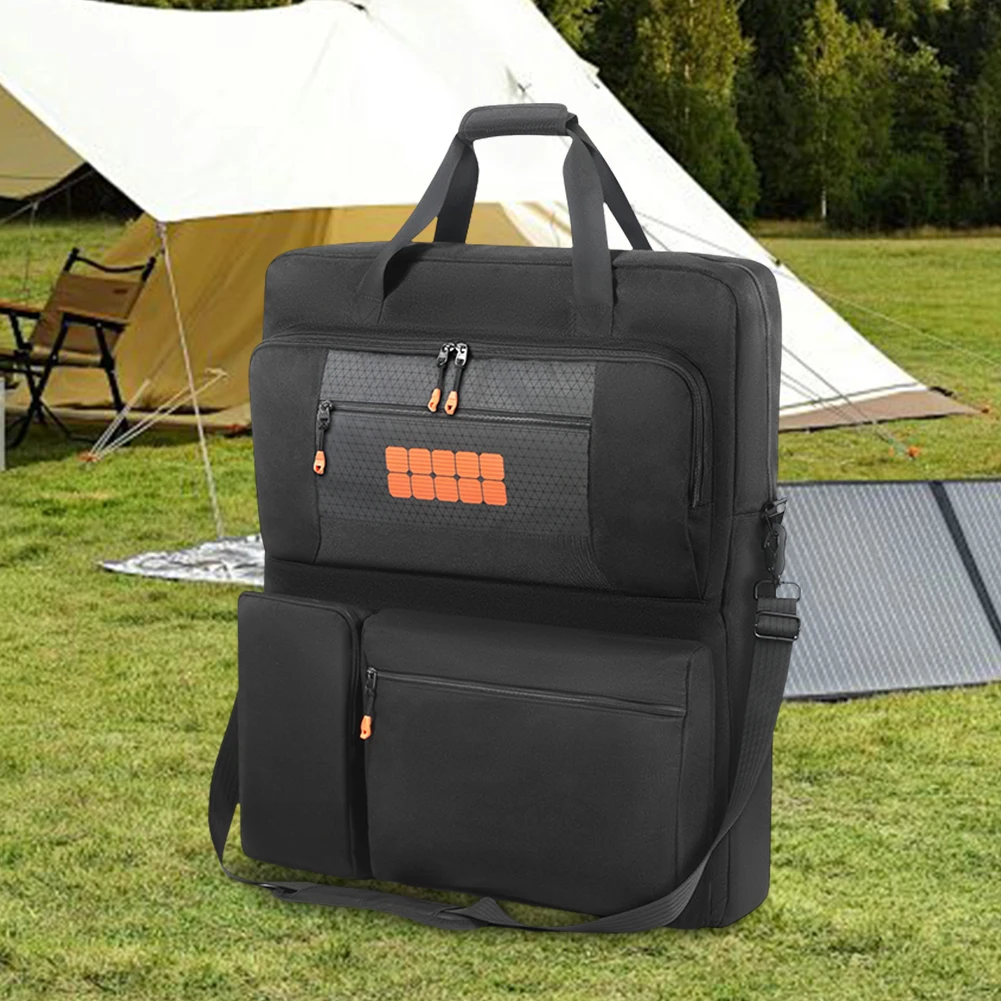 أكياس تخزين الألواح الشمسية مع أشرطة الكتف مبطن السفر منظم الألواح الشمسية سعة كبيرة لسترة SolarSaga 100 واط 200 واط