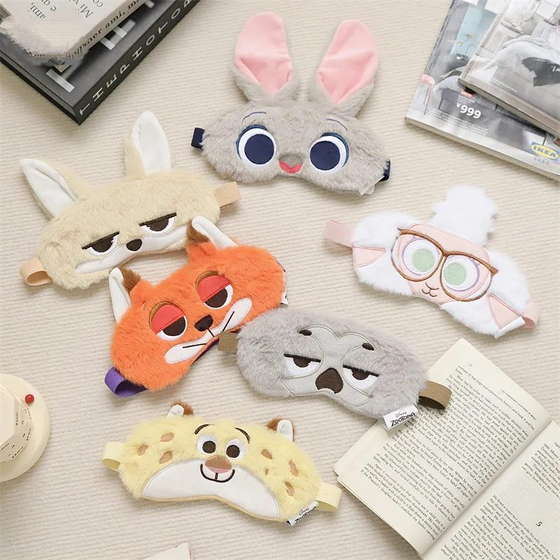 Disney Zootopiaseries Judy Nick Fun Cartoon Periferie Pluche Oogmasker Schattig Student Middagdutje Slaap Pluche Decoratie Oogmasker