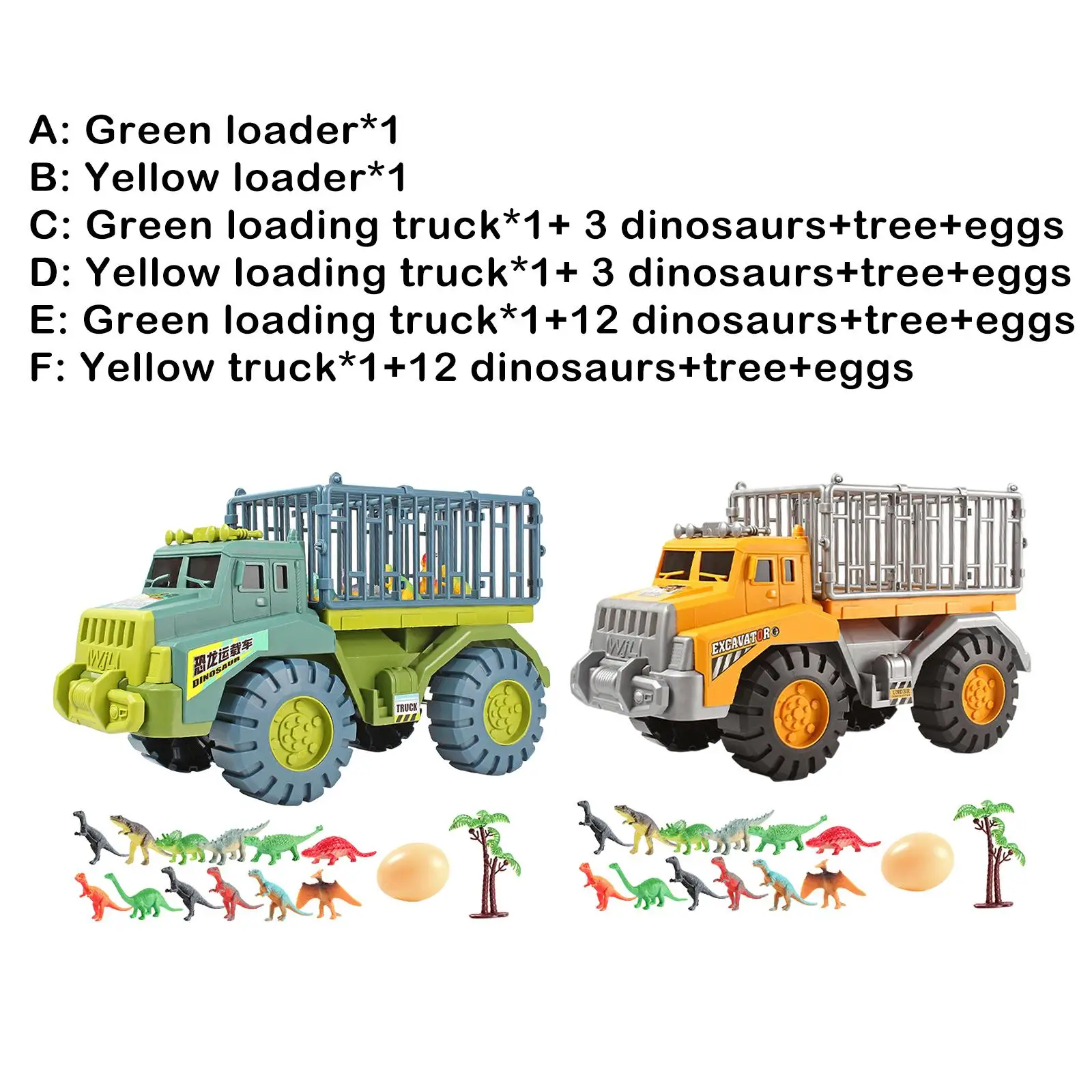 Dinosaures Transport voiture camion retirer véhicules d'ingénierie voitures jouets Playset cadeaux de fête semblant jouer