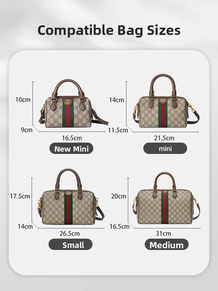 Nylon Interior Bag for  Ophidia Series Boston Bag Small Medium Size Storage Organizer Square Zipper Closure Handbag