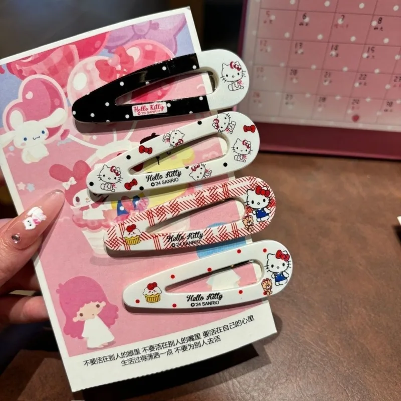 

Kawaii Sanrio Hello Kitty Hair Clip Water Drops BB Clips Sweet Broken Hair Bangs Clip Hairpin Exquisite Jewelry Gift for Girls