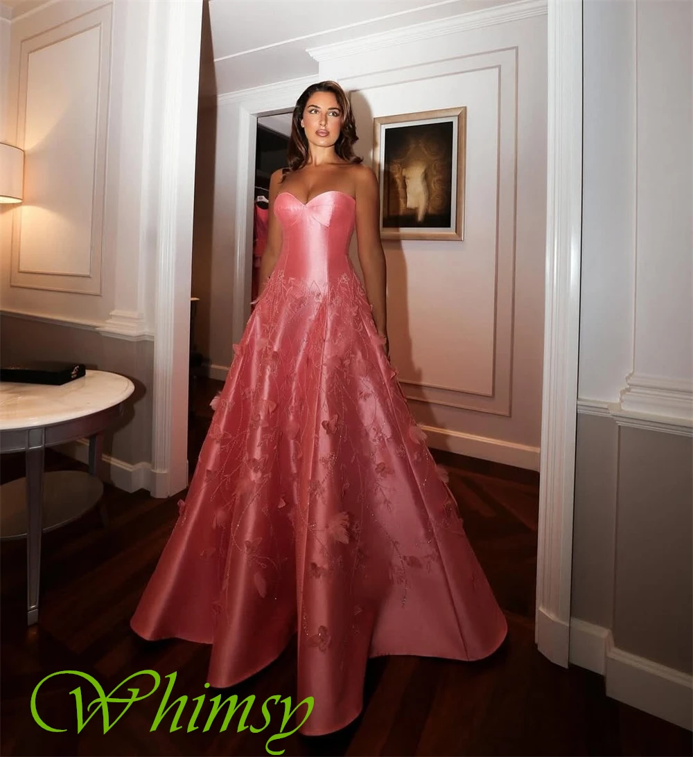 فستان سهرة كلاسيكي مخصص من الساتان على شكل قلب، فساتين فاخرة لحفلات العودة للوطن، فساتين مناسبة مخصصة بدون أكمام