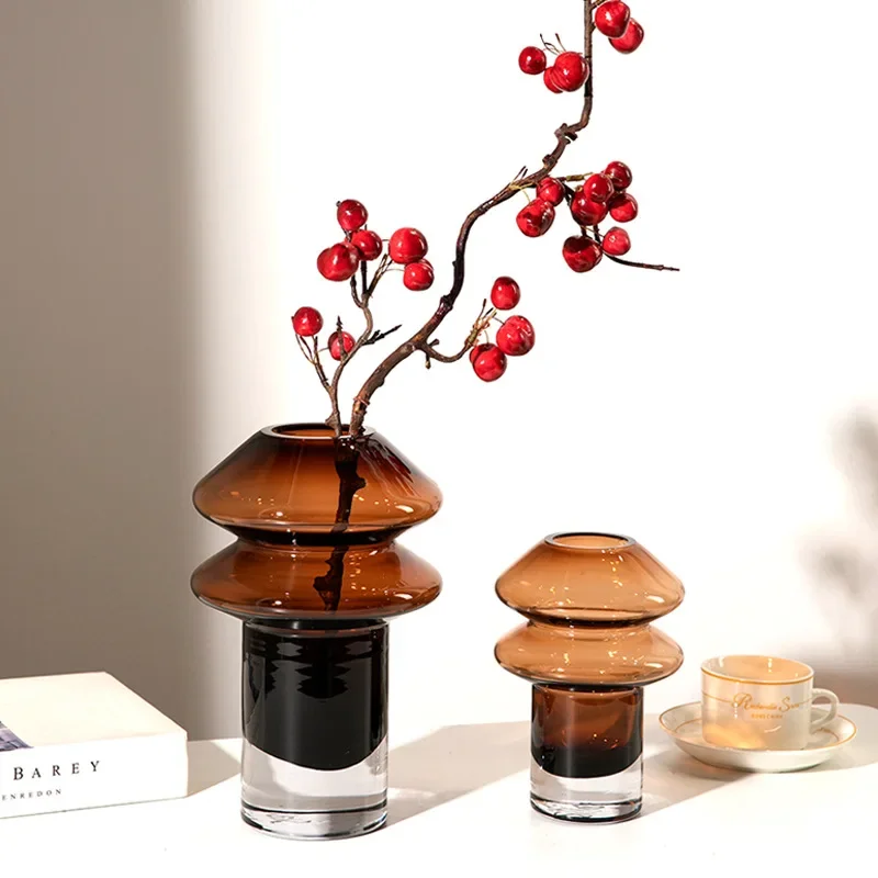 

Glass Vase Transparent Mushroom Shape Flower Vase Hydroponics Terrarium Floral Arrangement Home Decoration Accessories