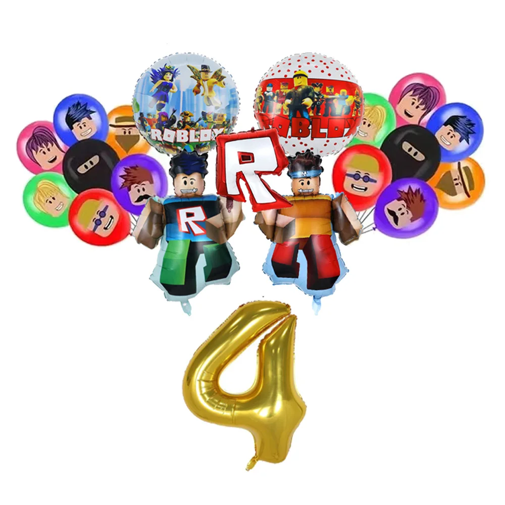 مجموعة بالونات حفلات أعياد الميلاد من Roblox، مجموعة بالونات من رقائق اللاتكس لحفلات أعياد الميلاد للأطفال، مستلزمات زينة لحفلات أعياد الميلاد السعيدة والهدايا #5