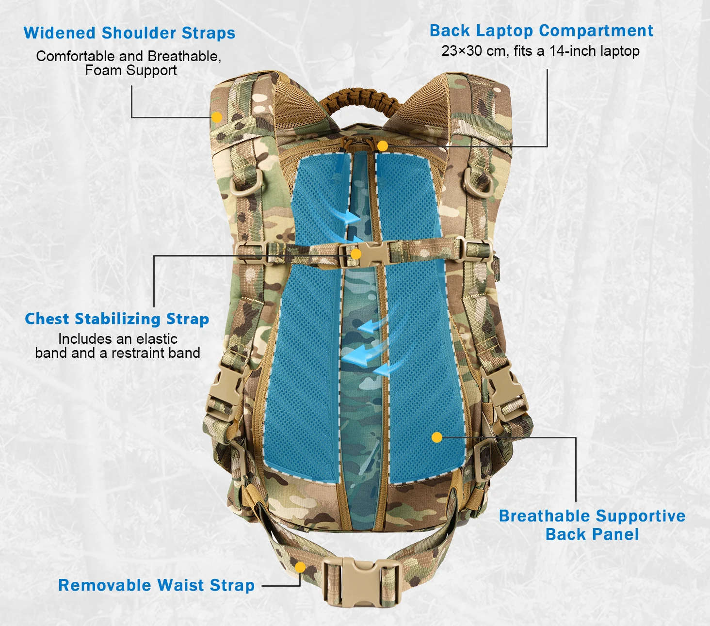 VOTAGOO 25L Dragon Egg 2. Generation Taktischer Rucksack Outdoor Sport Reise Wandern Camping Bergsteigen Pendler-Tasche für Männer – Detail 3