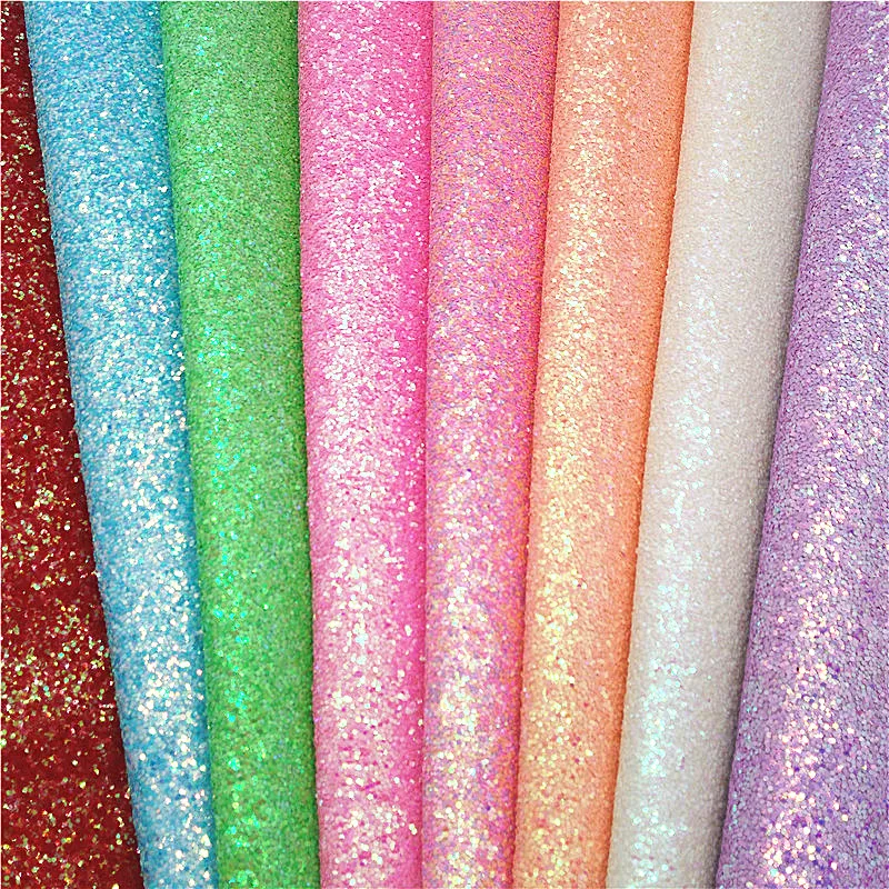 Neon Colors Chunky Glitter Leather Sheet Pink Green Blue Purple White Glitter Fabric Sheets for Bows Earrings DIY 21x29cm W248